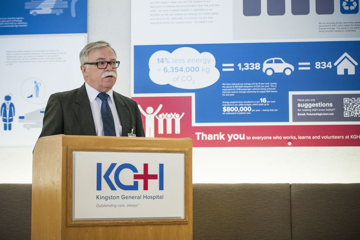 Director of Facilities Allan McLuskie speaks during the media event