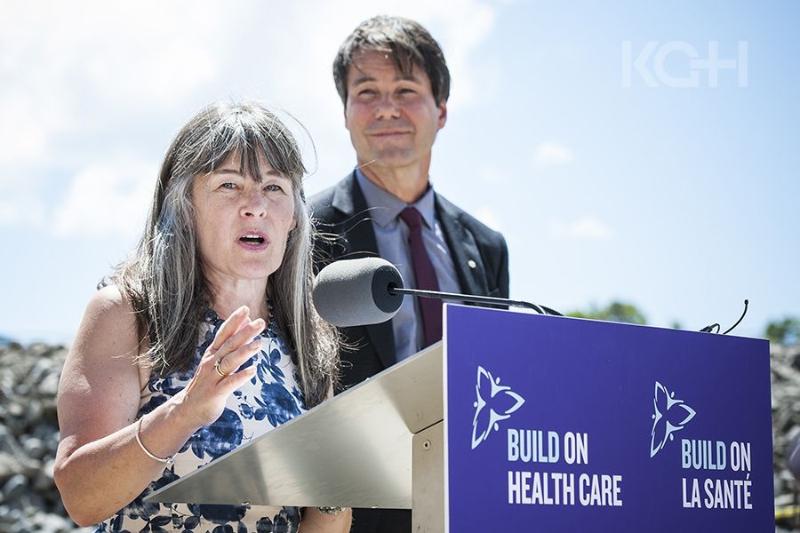 MPP for Kingston &amp; the Islands, Sophie Kiwala addresses guests and the media during the announcement.