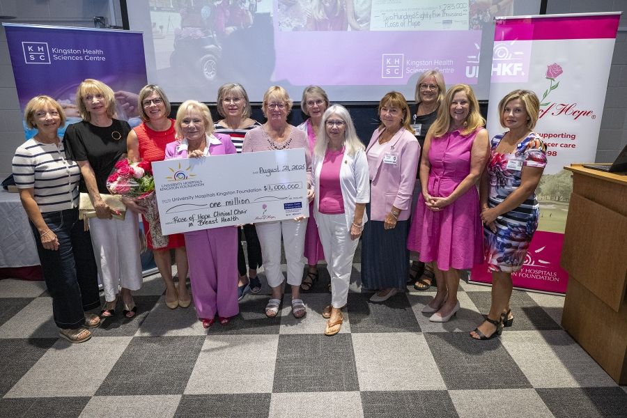 The Rose of Hope committee present their million dollar pledge to support Dr. Jabs' new role