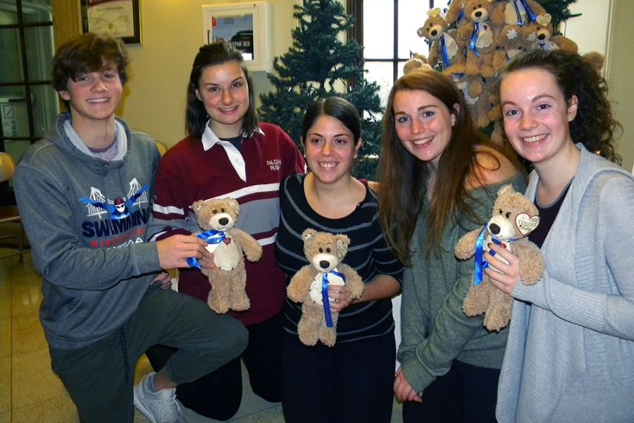 student volunteers at Teddy Bear campaign launch