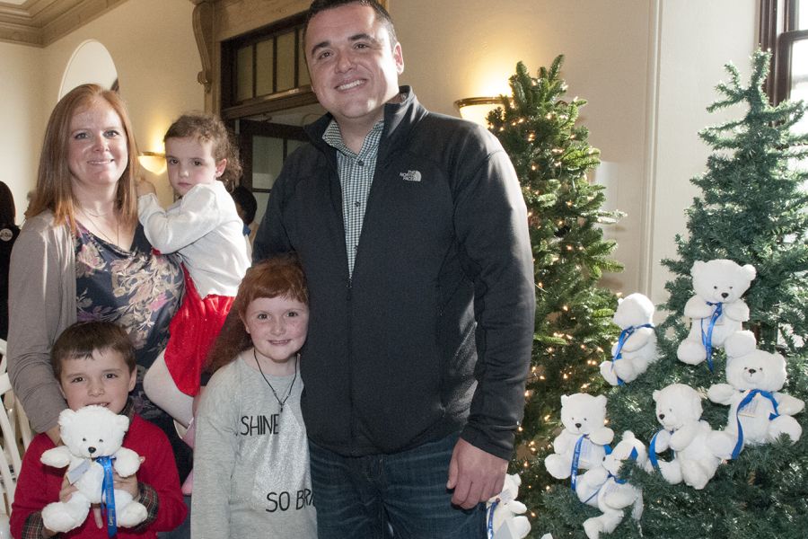 Tabitha Lollar and Jeff Phillips with their children Emmett, Aida and Maeve. Aida has received care from the pediatric program multiple times in the past.