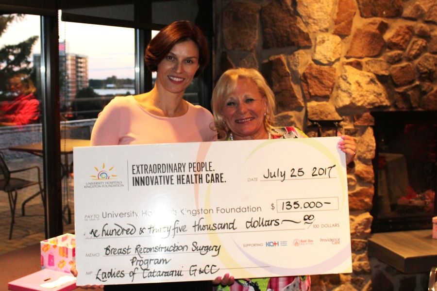 KHSC breast reconstruction surgeon Dr. Glykeria Martou (L) with tournament organizer Sherri McCullough