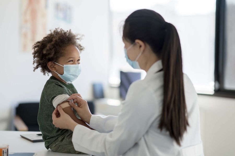 Child being vaccinated