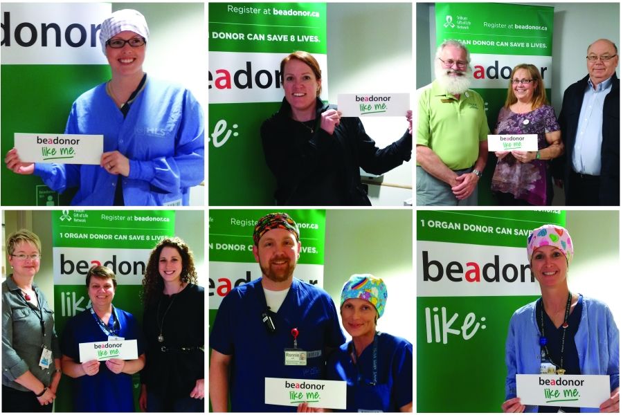 Share it on social media. Staff from across the hospital have been stopping to have their pictures snapped with the beadonor banner in the Atrium.