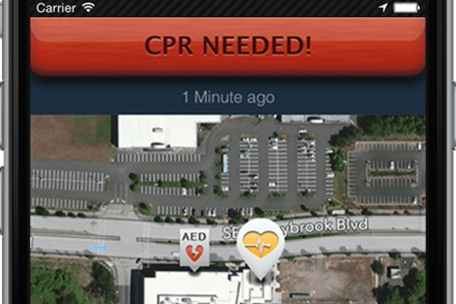 An example of a PulsePoint alert on a smartphone