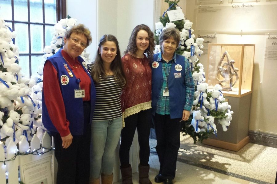 Members of the KGH Auxiliary with high-school volunteers who contributed to the campaign