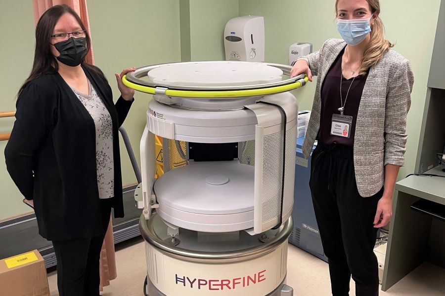The portable MRI machine at Moose Factory hospital