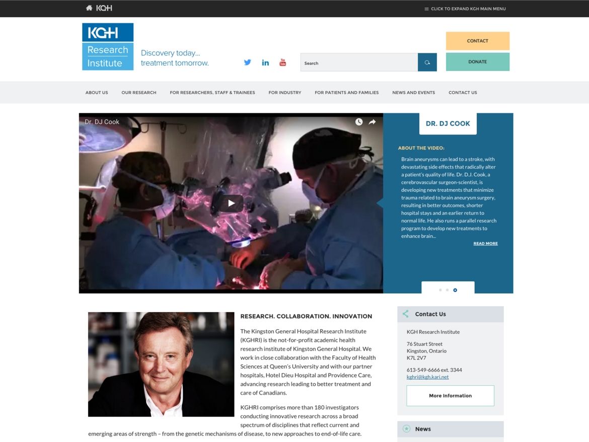 KGH website homepage