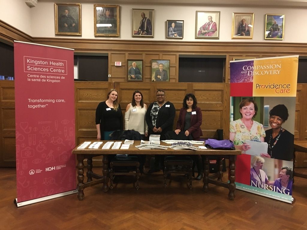 Staff from KHSC and Providence Care together at a job fair 